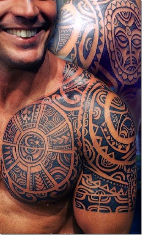 tattoo tribal pecho y brazo